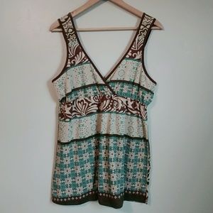 Maurices Tribal/Boho Printed VNeck Tank Top